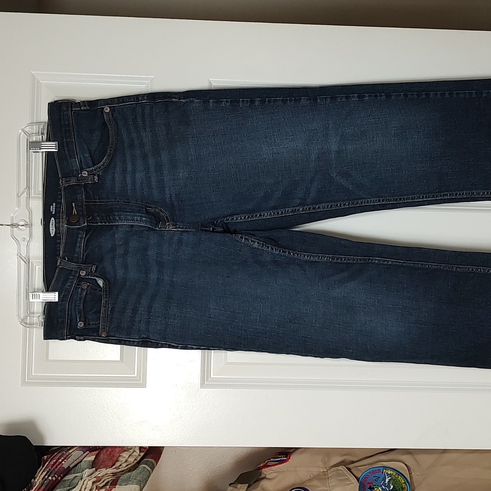 Mens Old Navy  Loose Built In Flex Jeans Dark Blue Size 31x 32 Straight